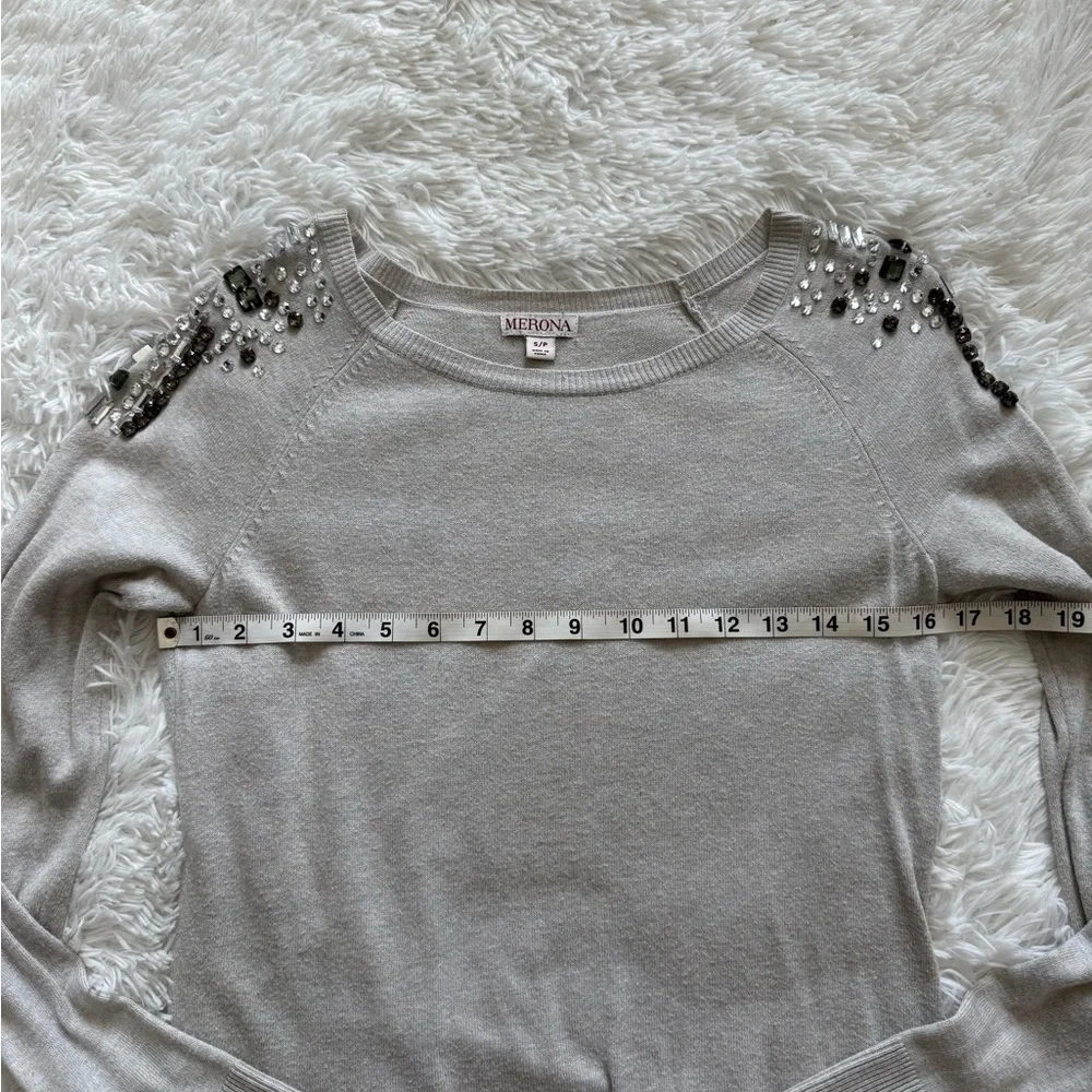 Merona Jeweled Shoulder Light Sweater - Picture 8 of 10